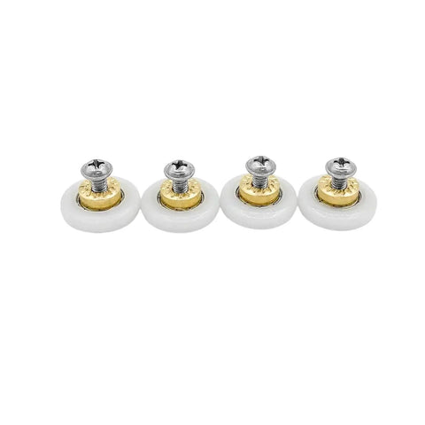 4 Pieces Shower Door Rollers Runners Wheels Replacement Part For Bathroom Glass Shower Door Sliding Track With 19mm Wheel Diameter 5mm Thick