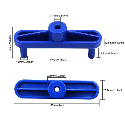 Blue ABS plastic Center Scribe Line Locator for Woodworking Two Pack Center Finder Marker Positioner Gauge with measurements
