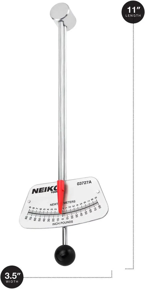 1/4-Inch-Drive Beam Torque Wrench With Dual SAE And Metric Readings for bicycles and automotive use, 11 inches length, 3.5 inches width