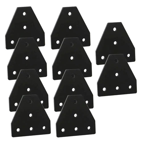 10 Pack 2020 T Plate Corner Bracket For 8020 Aluminum Extrusion T Slot Connector With 50 T Nuts And Screws Black Finish Wrench Included Heavy Duty Pro Grade Joining Plate Kit For Framing And Custom Builds.