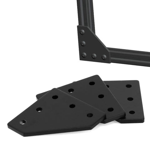 Aluminum Extrusion Connector Plate Set For 2020 Series Aluminum Profile corner plates, visible in black with frame detail.