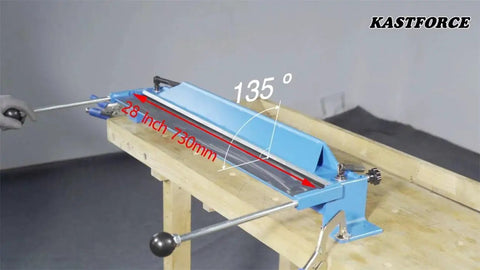Heavy Duty 28 Inch Sheet Metal Brake for Steel and Aluminum Bending With 0 to 135 Degree Range 730mm Wide Capacity Handles