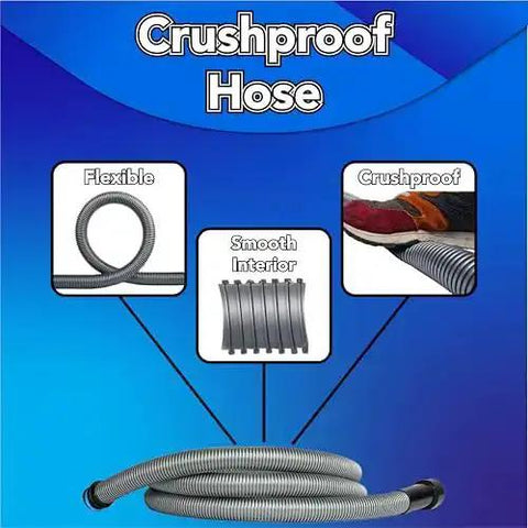 Sixteen Foot Flexible Vacuum Hose For Home And Shop Use With Multi Brand Dust Collection Adapters And A Full Attachment Kit
