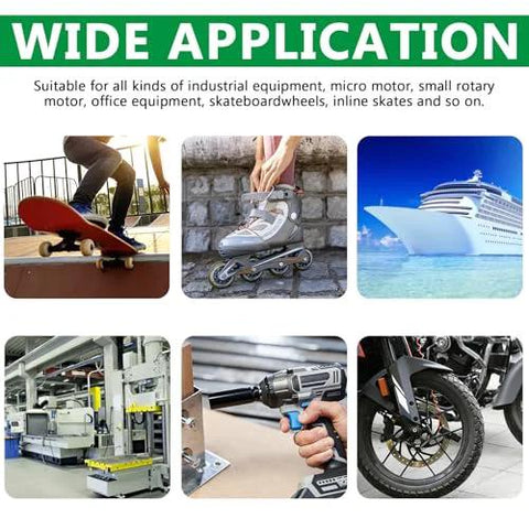 Aienxn 68PCS ball bearing kit collage; wide applications: skateboard, inline skate, ship, drill, machinery, motorcycle