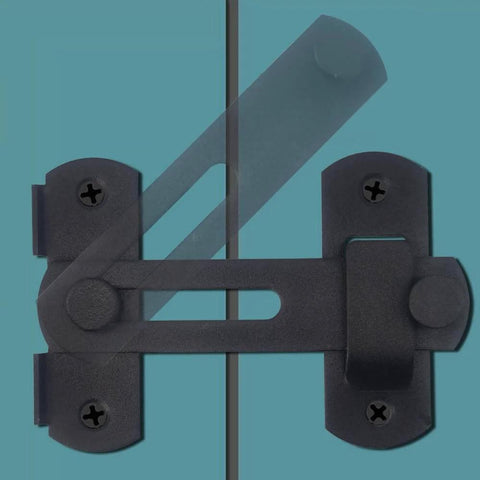 Sturdy Two Pack Sliding Barn Door Lock Set Matte Black 4 Inch By 2 3 Quarter Inch Beefy Gate Latch Installed