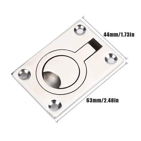 Flush Ring Pull Handle In Stainless Steel For Cabinets And Boats Hidden Recessed Square Lift Design Solid Marine Grade Deck Lid Door And Drawer Pull Cabinet Mount Boat Hatch Latch For Furniture Cupboard Trap Door with measurements