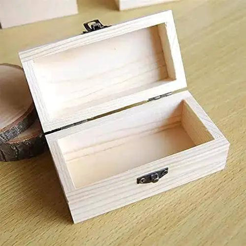 Wooden jewelry box with open lid, highlighting the smooth metal hinge, ideal for Heavy Duty Auto Self Closing Spring Hinges usage.