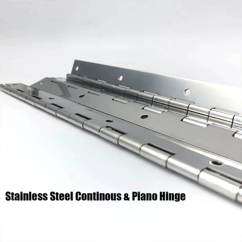 20 Inch Stainless Steel Piano Hinges Two Pack Continuous Heavy Duty Hinges With 0.04 Inch Leaf Thickness And 1.2 Inch Open Width