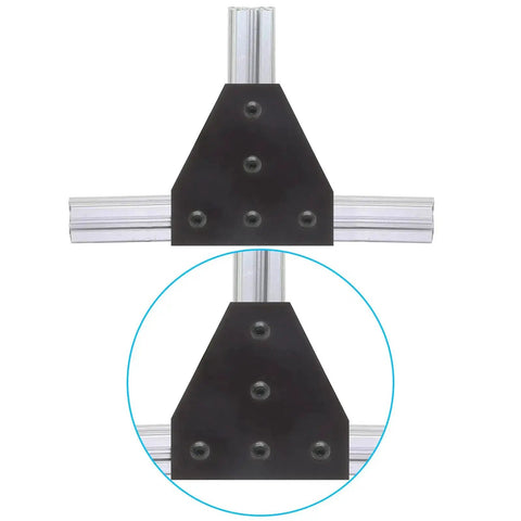 4 Pack 2020 T Shape Joint Plates For Aluminum Extrusion T Slot Corner Brackets With Five-Hole Design 6mm Slot 90 Degree Connector Black