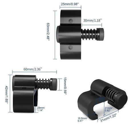 Two Pack Adjustable Barn Door Stopper For 40mm Flat Track Sliding Barn Door Hardware Replacement Heavy Duty Durable Rail Stopper, product dimensions shown