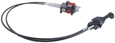 Two Spool Hydraulic Control Valve Kit with Cable Remote Joysticks for 21 Gpm Flow 80 Lpm Model P80 Adjustable Relief Valve