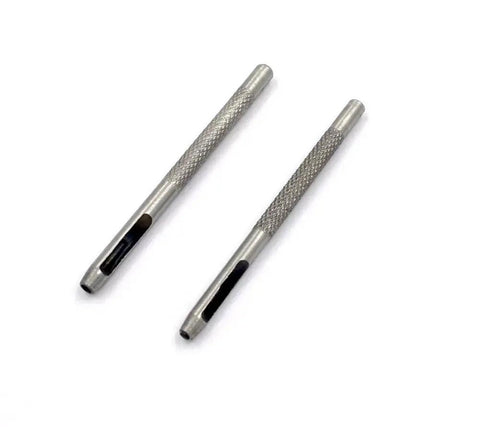 Metal die punch tools from Leather Craft Rivet And Snap Kit Set 11 Piece Die Punch And Rivet Setter Tool with base for leather projects.