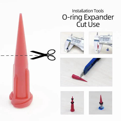 Installation tools with O-ring expander shown in use for 144 Piece O Ring Set In 12 Sizes Made From Nitrile NBR Buna N Material