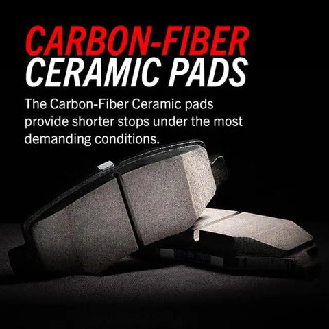 Brake pads, carbon-fiber ceramic, pair shown for automotive braking.