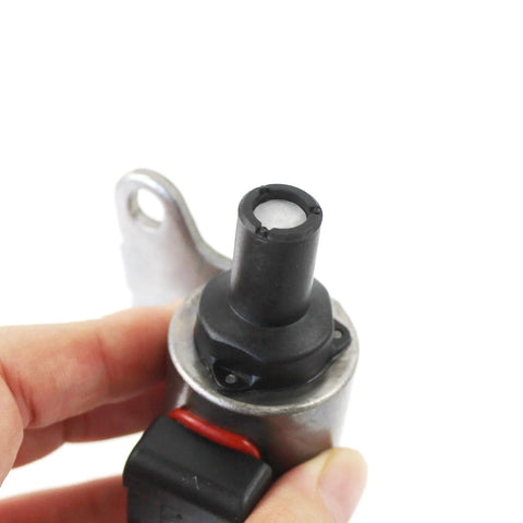 Daysyore CVT transmission stepper motor; metal housing, black shaft, mounting tab, red wire connector
