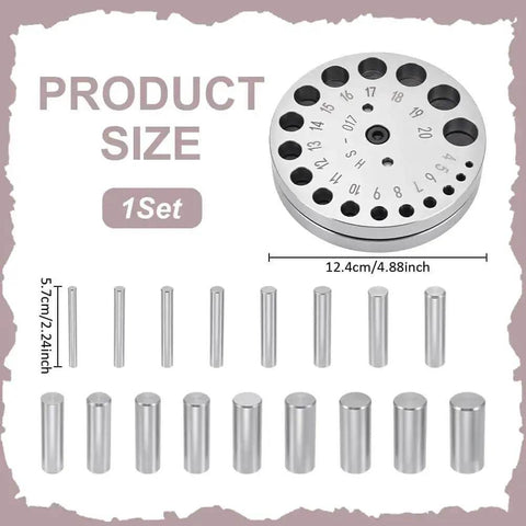 20 Size Steel Disc Cutter Set For Jewelry Making, Circle Cutter For Metal And Acrylic, includes disc cutter and punches.