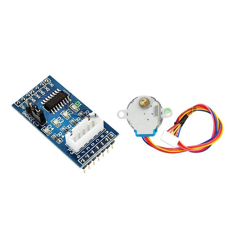 Geared 28BYJ-48 stepper motor with ULN2003 driver board, 5V DC, blue PCB, 2-piece set
