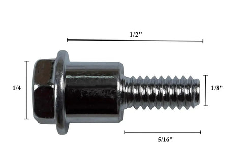 One Quarter Inch Shoulder Bolts With Nickel Finish For Drapery Batons And Plastic Adapters, Hex Head Bolt Through Draperies, Ten Pack