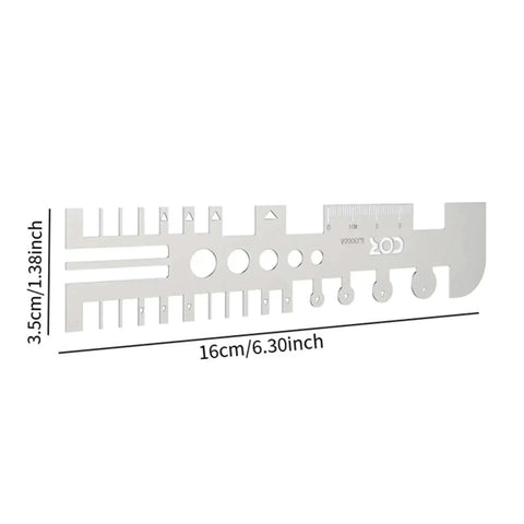 Metal measuring tool from Pro DIY Metal Bender Kit For Sheet Metal And Tubes with folding and auxiliary bending tools.