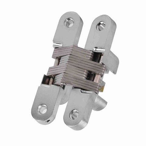 Invisible 180 Degree Concealed Cabinet Hinges For Smooth Doors Zinc Alloy Cross Design Heavy Duty 10kg Load Fifty Thousand Open Close Cycles Built To Last Fits 94mm And Four Size Variants For Cabinets Wardrobes And Sliding Doors