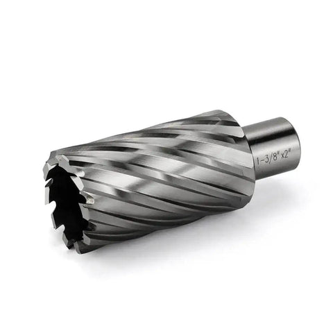 Annular Cutter Set For Magnetic Drill Press HSS Slugger Bits Three Quarters Inch Weldon Shank One And Three Eighths Inch Cutting Diameter Two Inch Cutting Depth Kit For Tough Metal Drilling