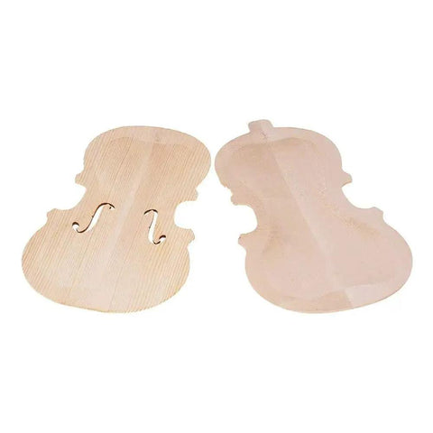 Handcrafted Unfinished Violin Parts Kit With Spruce Front Panel Topboard And Maple Backboard, solid wood components for 3/4 violins
