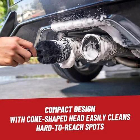 Soft Natural Bristle Wheel And Rim Cleaning Brush With Gerbil Hair For Wheels Rims Exhaust Tips And Delicate Surfaces Safe Brake Dust Removal cleaning exhaust tip