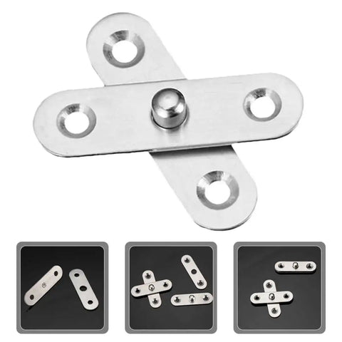 8 Pack 360 Degree Hidden Pivot Hinges Stainless Steel Heavy Duty Cabinet Door Hardware components shown in detail