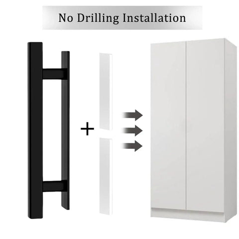 Self Stick Instant Cabinet Handles 10 Pack No Drill Drawer Pulls 5.82 Inches adhesive installation on cabinet
