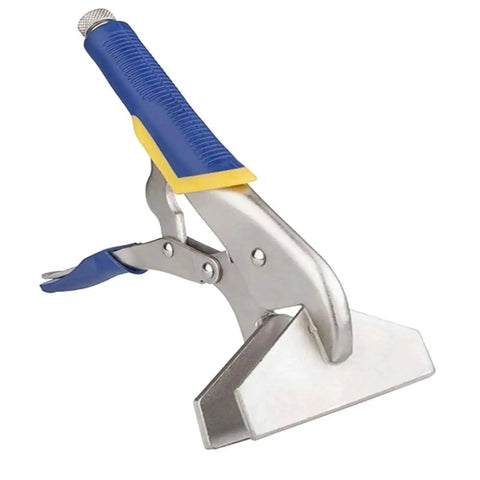 10 Inch Locking Pliers Sheet Metal Clamp Heavy Duty Welding Tool with blue rubber handle and adjustable pressure screw