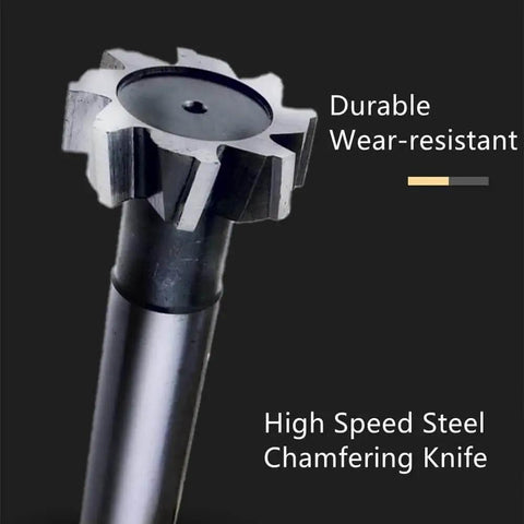 Unfinished HSS Aluminum T Slot End Mill, 14mm Diameter, 6 Flutes, 60mm Overall Length, 2mm Cutting Depth, Corner Radius