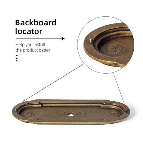 Detailed view of the backplate from the Antique Brass Cabinet Knob With Backplate Set, 24mm Diameter Zinc Alloy Hardware, vintage brushed finish.