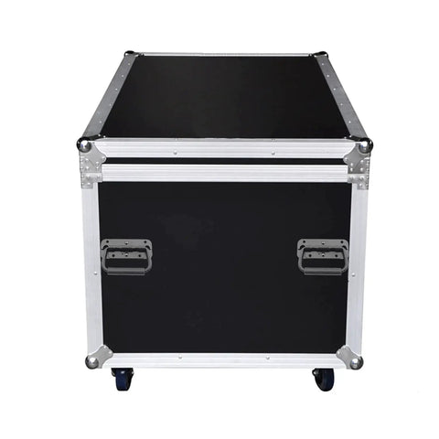Two Pack Spring Loaded Pull Handles For Chests And Trunks Surface Mount With Rubber Grip Heavy Duty Hardware on a storage crate