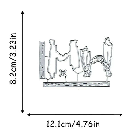 Easter cross design metal cutting die, part of Rectangular Frame Die Cuts Set for Card Making, measures 12.1 by 8.2 cm.