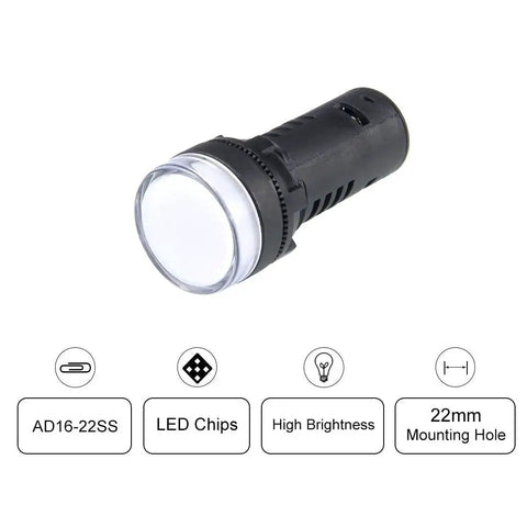 Red Green Dual Color Indicator Light 24 Volt Dual Power, 22mm Panel Mount High Brightness LED for control panels, close-up view