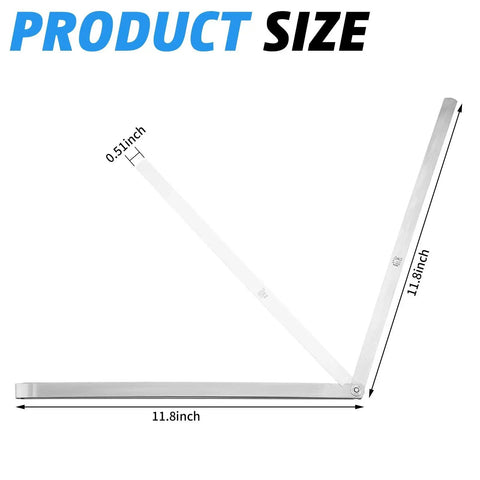 Product size diagram of 2 Piece Long Feeler Gauge Set With 25 Blades Stainless Steel Dual Marked Metric And Imperial Measuring Tool