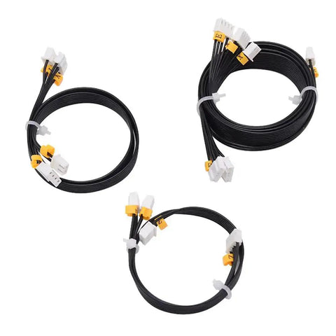 Ender 3 Stepper Motor Cables X Y Z Axis And Endstop Switch Wire Set for 3D Printer, three black cable loops with yellow connectors.
