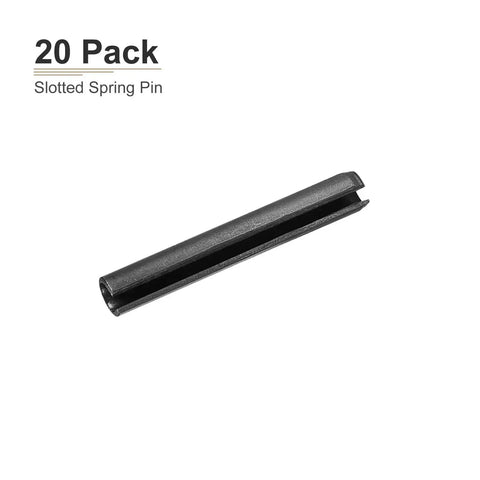 Slotted Spring Pin 6mm x 40mm 20 Pack Black 65Mn Steel Roll Pin For Home Machine Fastening Durable Rust Resistant High Tensile Dowel