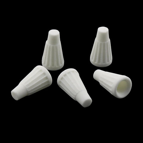 White ceramic wire connector caps, 19x10mm, flame-retardant high-temp terminals, 20-piece set