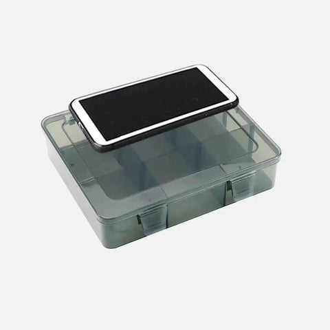 9 Grid Craft Storage Organizer Box With Removable Dividers For Beads Jewelry Buttons And Small Parts Translucent Gray Plastic Container