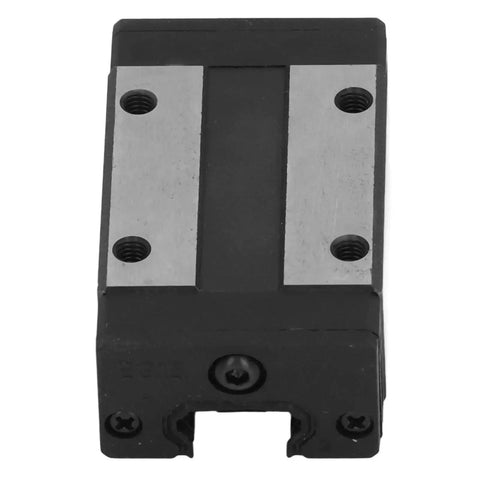 EGH15CA Linear Rail Slider Block With Bearing Steel Carriage for CNC Machine Tools, front view showing mounting holes and steel carriage.