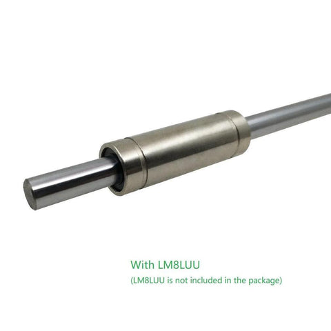 ReliaBot chrome-plated 8mm x 600mm linear motion rod with end bushing