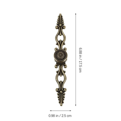 Antique Bronze Cabinet Pulls 6.88 Inch Zinc Alloy Wardrobe Drawer Handles Vintage Carved Hardware for Bedroom Dresser