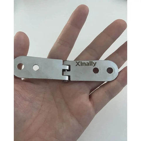 8 Pieces 180 Degree Folding Flush Hatch Hinges For Sewing Tables And Folding Desks in hand, zinc alloy, close-up