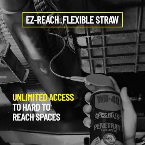 Penetrant With 8 Inch EZ Reach Flexible Straw Pulls Rusted Nuts Loose And Frees Stuck Bolts, Deep Penetration Into Crevices And Seams
