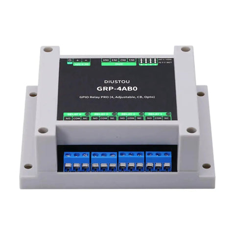 Optocoupler Isolated GPIO Relay Module, 4 Channel, Dual Mode High And Low Level Trigger, industrial-grade relay board front view