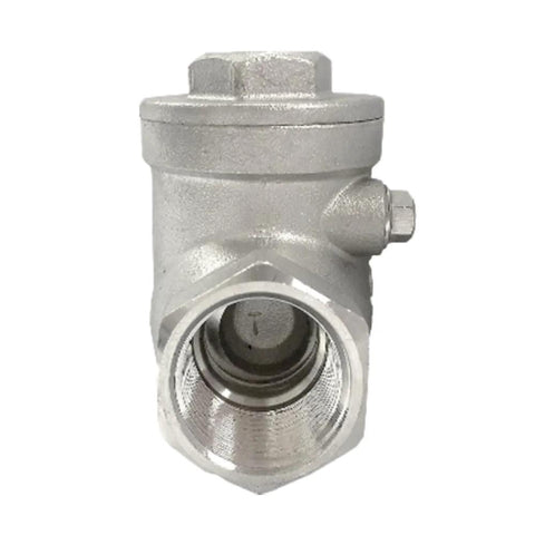 Stainless steel SS316 swing check valve, 3/4 in NPT, up to 200 PSI, metal seat for water, oil, and gas