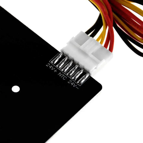 Close-up of power connector on 310x310mm Aluminum Heated Bed For CR10 3D Printer, 24V 220W Hotbed with power wire kit