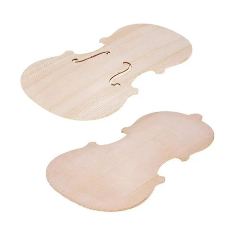 Handcrafted Unfinished Violin Parts Kit With Spruce Front Panel Topboard And Maple Backboard, Solid Wood Fiddle Components