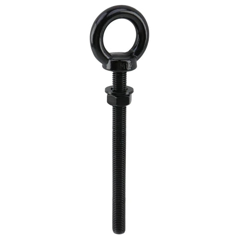 Beefy 4 Pack M12 Stainless Steel Eye Bolts 150mm Long With Washers And Hex Nuts Black Heavy Duty Shoulder Lifting Ring Eyebolts close-up